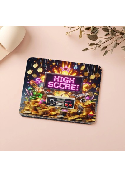 Arcade Temalı Işıltılı Mousepad Tasarımı - 19X23 cm 2 mm Dikdörtgen Ithal Baskılı Mouse Pad indirimleri