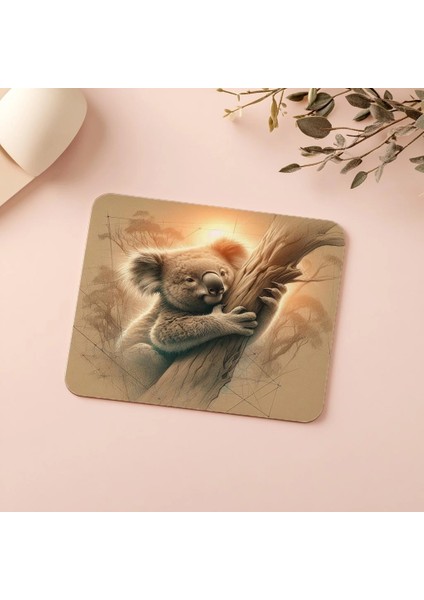 Toprak Renklerde Koala Temalı Mousepad - 19X23 cm 2 mm Dikdörtgen Ithal Baskılı Mouse Pad indirimleri