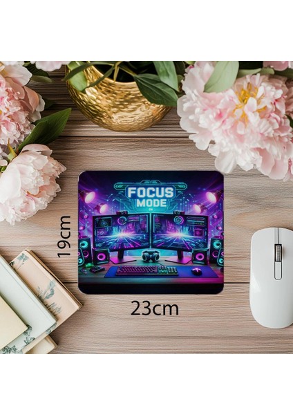 Gamer Setup Mousepad – Focus Açık - 19X23 cm 2 mm Dikdörtgen Ithal Baskılı Mouse Pad