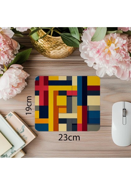 Mat Doku Üzerine Çizgisel Sanat Mouse Pad - 19X23 cm 2 mm Dikdörtgen Ithal Baskılı Mouse Pad