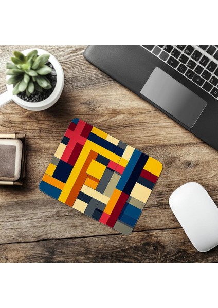 Mat Doku Üzerine Çizgisel Sanat Mouse Pad - 19X23 cm 2 mm Dikdörtgen Ithal Baskılı Mouse Pad