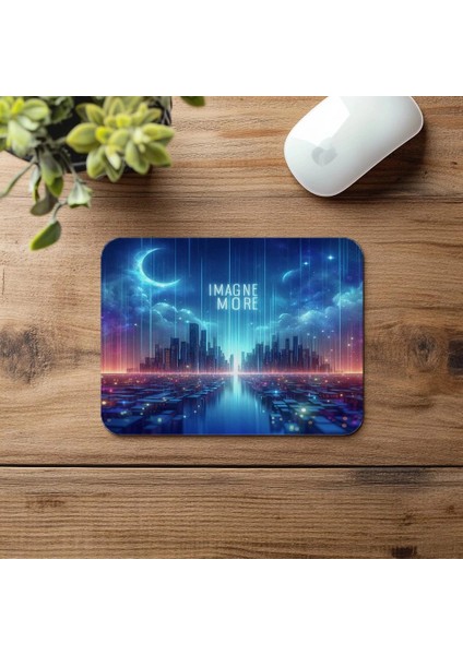 Düşsel Neon Tipografi Mouse Pad Tasarımı - 19X23 cm 2 mm Dikdörtgen Ithal Baskılı Mouse Pad fırsatları