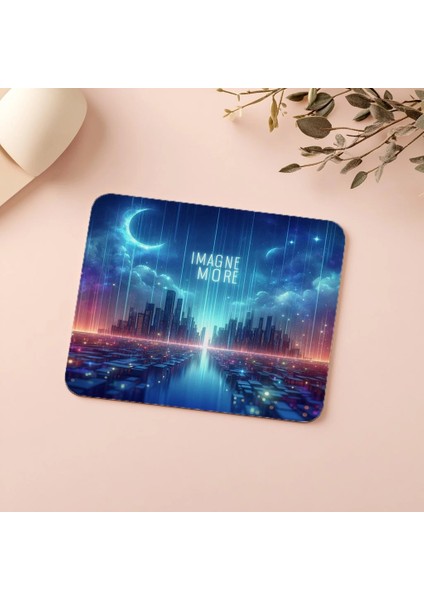 Düşsel Neon Tipografi Mouse Pad Tasarımı - 19X23 cm 2 mm Dikdörtgen Ithal Baskılı Mouse Pad indirimleri