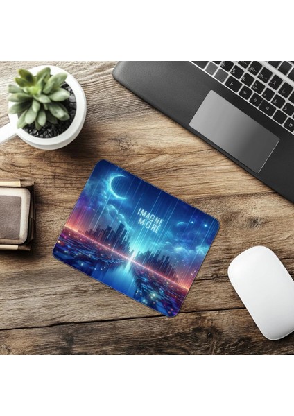 Düşsel Neon Tipografi Mouse Pad Tasarımı - 19X23 cm 2 mm Dikdörtgen Ithal Baskılı Mouse Pad