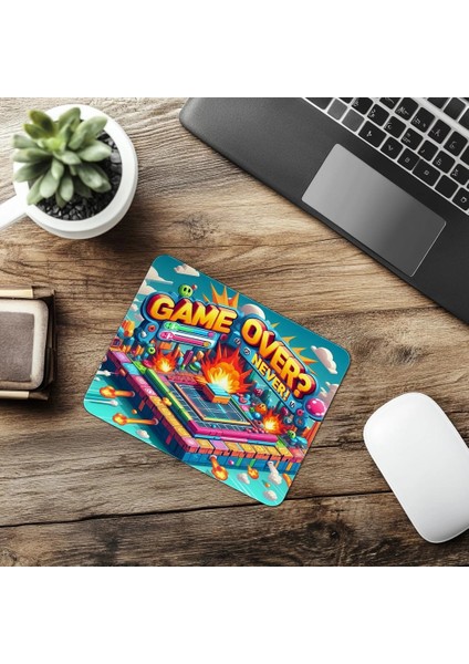 Yenilmez Ruhlu Game Over Mousepad - 19X23 cm 2 mm Dikdörtgen Ithal Baskılı Mouse Pad