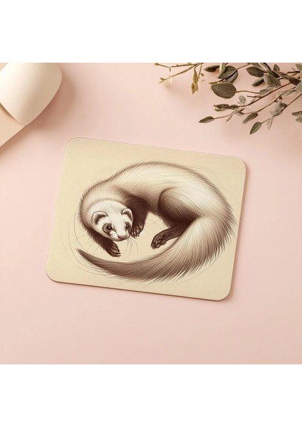 Hayvanseverlere Özel Ferret Çizimli Mousepad - 19X23 cm 2 mm Dikdörtgen Ithal Baskılı Mouse Pad indirimleri