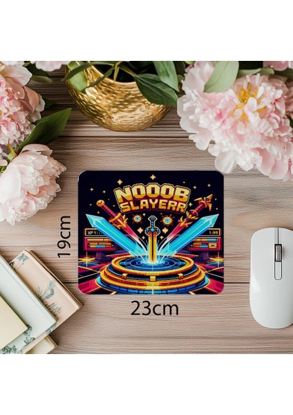 Pixel Savaş Alanı Temalı Eğlenceli Mousepad - 19X23 cm 2 mm Dikdörtgen Ithal Baskılı Mouse Pad