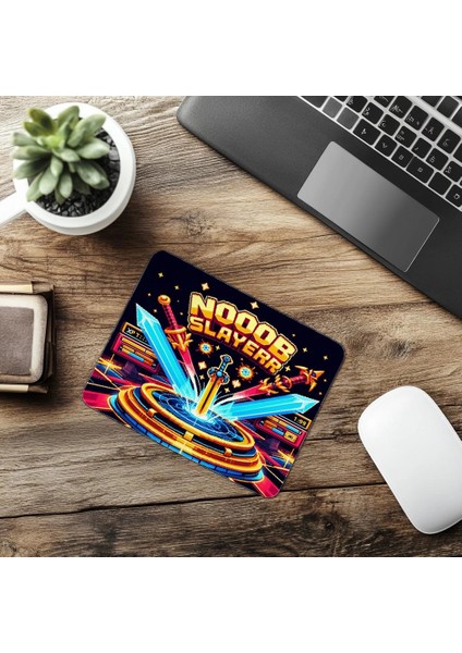 Pixel Savaş Alanı Temalı Eğlenceli Mousepad - 19X23 cm 2 mm Dikdörtgen Ithal Baskılı Mouse Pad
