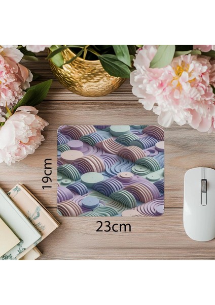 Geometrik Yaylarla Oluşturulmuş Minimal Mouse Pad - 19X23 cm 2 mm Dikdörtgen Ithal Baskılı Mouse Pad