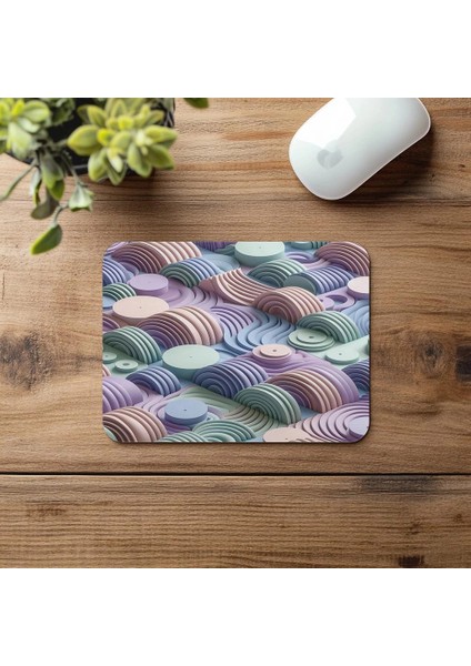 Geometrik Yaylarla Oluşturulmuş Minimal Mouse Pad - 19X23 cm 2 mm Dikdörtgen Ithal Baskılı Mouse Pad fırsatları