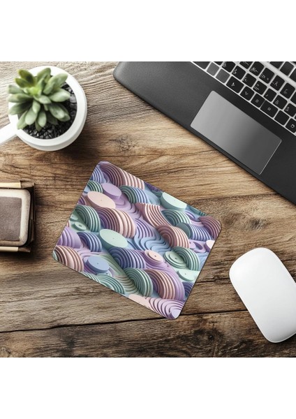 Geometrik Yaylarla Oluşturulmuş Minimal Mouse Pad - 19X23 cm 2 mm Dikdörtgen Ithal Baskılı Mouse Pad