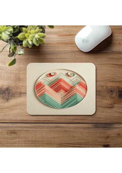 Nane Yeşili ve Mercan Üçgen Mousepad - 19X23 cm 2 mm Dikdörtgen Ithal Baskılı Mouse Pad fırsatları