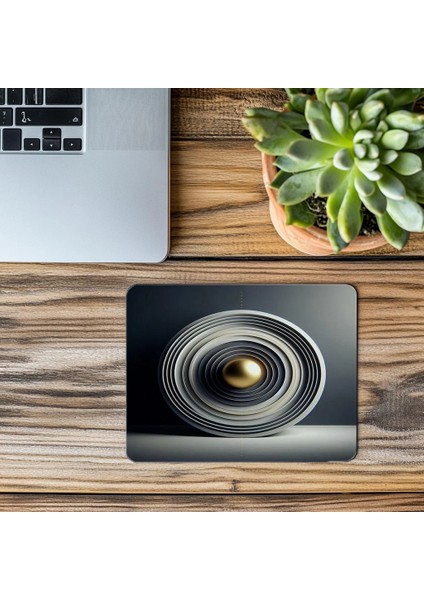 Sade Zemin Üzerine Zen Dairesi Tasarımı - 19X23 cm 2 mm Dikdörtgen Ithal Baskılı Mouse Pad modelleri