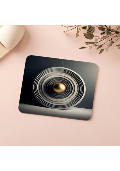 Sade Zemin Üzerine Zen Dairesi Tasarımı - 19X23 cm 2 mm Dikdörtgen Ithal Baskılı Mouse Pad indirimleri