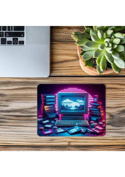 Glowing Floppy & Monitor Mousepad Tasarımı - 19X23 cm 2 mm Dikdörtgen Ithal Baskılı Mouse Pad modelleri