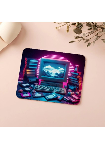 Glowing Floppy & Monitor Mousepad Tasarımı - 19X23 cm 2 mm Dikdörtgen Ithal Baskılı Mouse Pad indirimleri