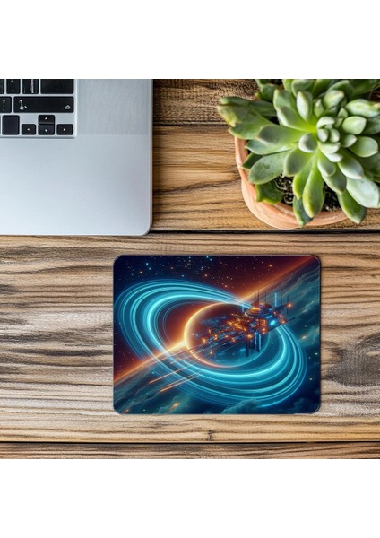 3D Uzay Manzaralı Neon Mouse Pad - 19X23 cm 2 mm Dikdörtgen Ithal Baskılı Mouse Pad modelleri