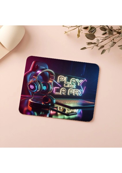 Play Like A Pro Yazılı Şık Gamer Mousepad - 19X23 cm 2 mm Dikdörtgen Ithal Baskılı Mouse Pad indirimleri