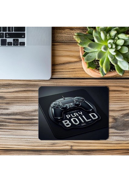 Play Bold Yazılı Modern Gamer Mousepad - 19X23 cm 2 mm Dikdörtgen Ithal Baskılı Mouse Pad modelleri