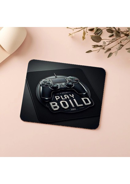 Play Bold Yazılı Modern Gamer Mousepad - 19X23 cm 2 mm Dikdörtgen Ithal Baskılı Mouse Pad indirimleri