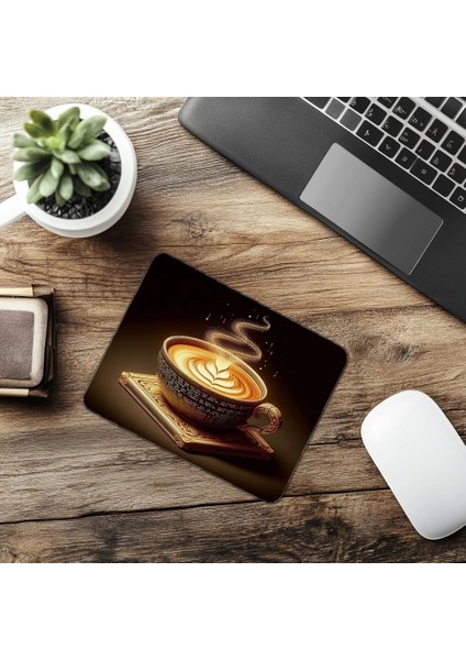 Buhardan Kod Olan Fincan Mouse Pad Tasarımı - 19X23 cm 2 mm Dikdörtgen Ithal Baskılı Mouse Pad