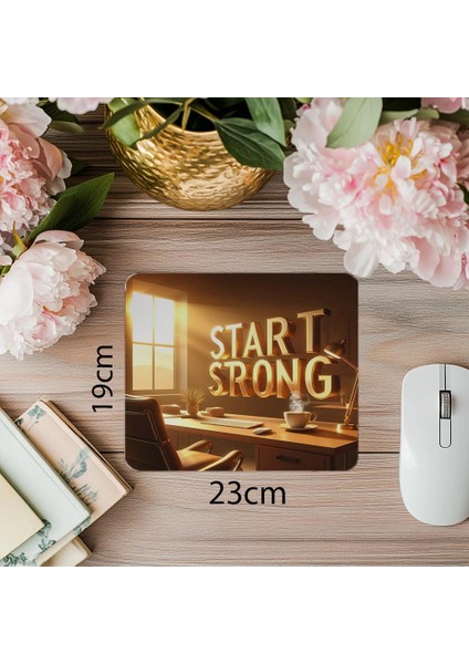 Enerjik Başlangıçlar Için 3D Tasarım Mousepad - 19X23 cm 2 mm Dikdörtgen Ithal Baskılı Mouse Pad