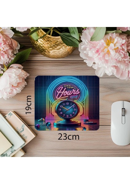Own Your Hours Yazılı Saat Temalı Mousepad - 19X23 cm 2 mm Dikdörtgen Ithal Baskılı Mouse Pad