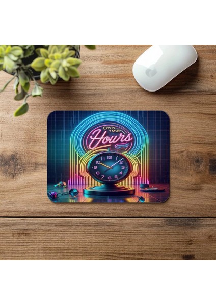 Own Your Hours Yazılı Saat Temalı Mousepad - 19X23 cm 2 mm Dikdörtgen Ithal Baskılı Mouse Pad fırsatları