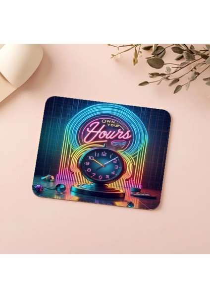 Own Your Hours Yazılı Saat Temalı Mousepad - 19X23 cm 2 mm Dikdörtgen Ithal Baskılı Mouse Pad indirimleri
