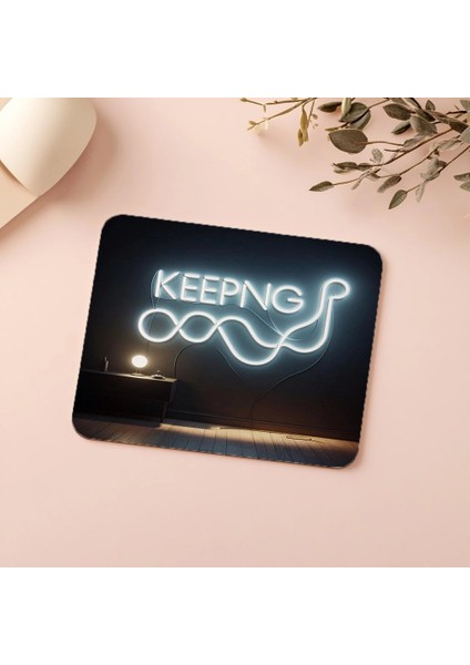 Hedef Odaklı Sade Neon Mouse Pad Tasarımı - 19X23 cm 2 mm Dikdörtgen Ithal Baskılı Mouse Pad indirimleri