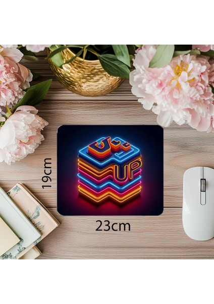 Renkli Geometrik Arka Planlı Mouse Pad - 19X23 cm 2 mm Dikdörtgen Ithal Baskılı Mouse Pad