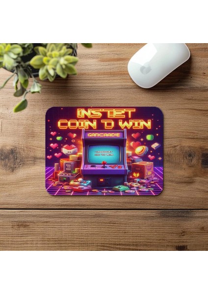 Joystick ve Pixel Temalı Renkli Mouse Pad - 19X23 cm 2 mm Dikdörtgen Ithal Baskılı Mouse Pad fırsatları