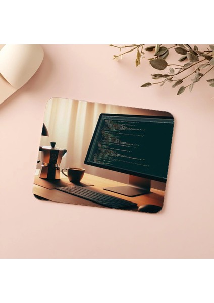 Sade Ortamda Kod & Kahve Mouse Pad - 19X23 cm 2 mm Dikdörtgen Ithal Baskılı Mouse Pad indirimleri