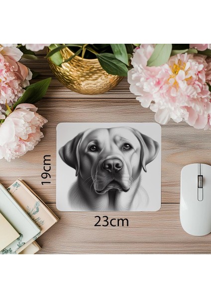 Sadık Bakışlı Labrador Tasarımı - 19X23 cm 2 mm Dikdörtgen Ithal Baskılı Mouse Pad