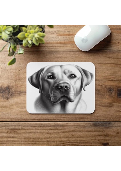 Sadık Bakışlı Labrador Tasarımı - 19X23 cm 2 mm Dikdörtgen Ithal Baskılı Mouse Pad fırsatları