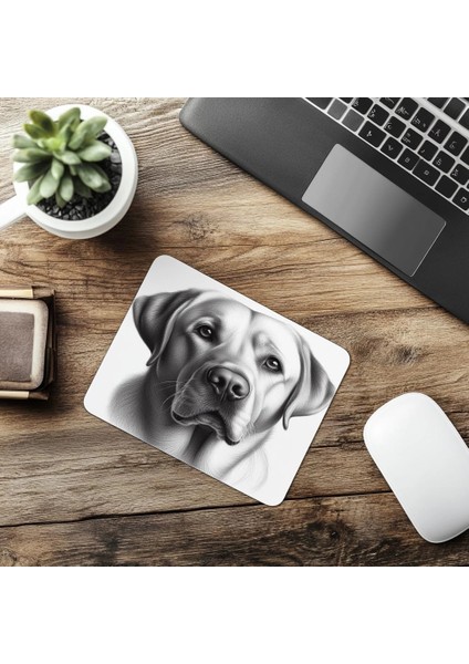 Sadık Bakışlı Labrador Tasarımı - 19X23 cm 2 mm Dikdörtgen Ithal Baskılı Mouse Pad