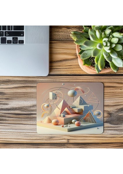 3D Piramit ve Çemberli Mousepad Tasarımı - 19X23 cm 2 mm Dikdörtgen Ithal Baskılı Mouse Pad modelleri