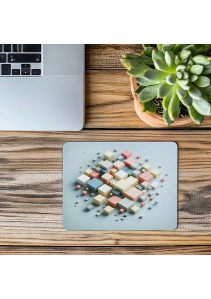 Mat Kağıt Efektli Geometrik Mousepad - 19X23 cm 2 mm Dikdörtgen Ithal Baskılı Mouse Pad modelleri