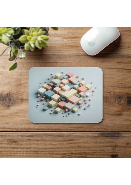 Mat Kağıt Efektli Geometrik Mousepad - 19X23 cm 2 mm Dikdörtgen Ithal Baskılı Mouse Pad fırsatları