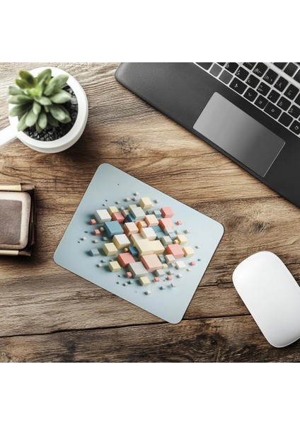 Mat Kağıt Efektli Geometrik Mousepad - 19X23 cm 2 mm Dikdörtgen Ithal Baskılı Mouse Pad