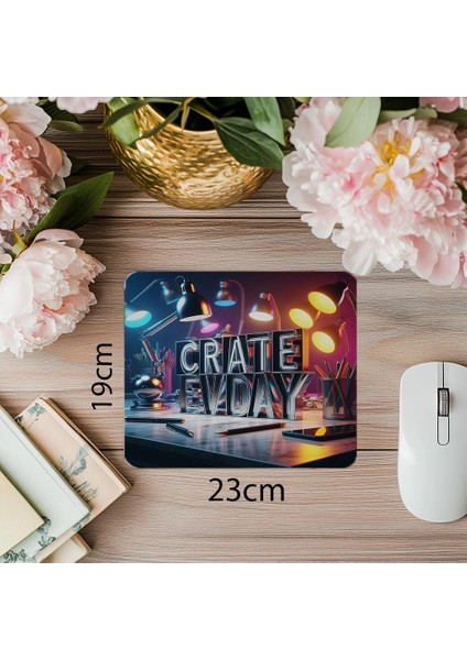 Her Gün Üret Temalı Parlak Tasarım Mouse Pad - 19X23 cm 2 mm Dikdörtgen Ithal Baskılı Mouse Pad