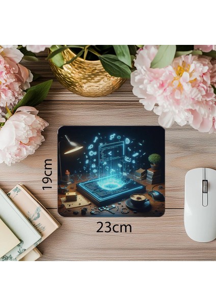 Sembol Dolu Kod Masası Mouse Pad Tasarımı - 19X23 cm 2 mm Dikdörtgen Ithal Baskılı Mouse Pad