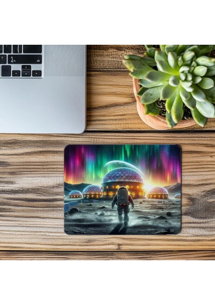 Aurora Altında Lunar Base Mousepad - 19X23 cm 2 mm Dikdörtgen Ithal Baskılı Mouse Pad modelleri