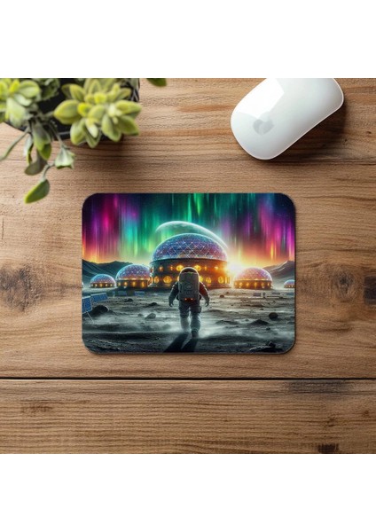 Aurora Altında Lunar Base Mousepad - 19X23 cm 2 mm Dikdörtgen Ithal Baskılı Mouse Pad fırsatları