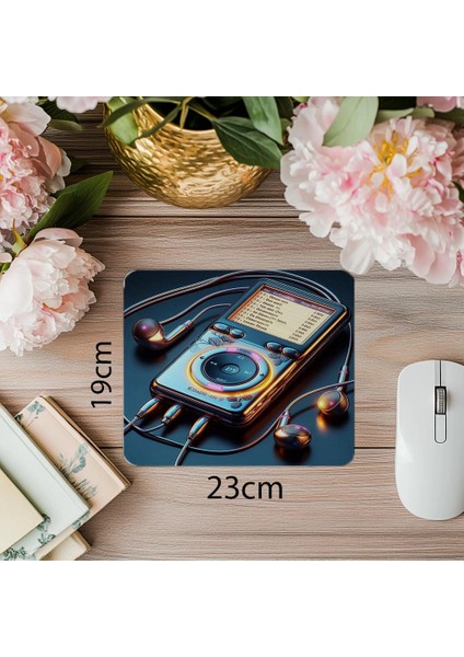2000’LER Ruhlu Kulaklıklı Mousepad - 19X23 cm 2 mm Dikdörtgen Ithal Baskılı Mouse Pad