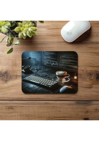 Retro Klavyeli Karanlık Ortam Mousepad - 19X23 cm 2 mm Dikdörtgen Ithal Baskılı Mouse Pad fırsatları