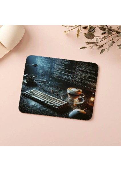 Retro Klavyeli Karanlık Ortam Mousepad - 19X23 cm 2 mm Dikdörtgen Ithal Baskılı Mouse Pad indirimleri
