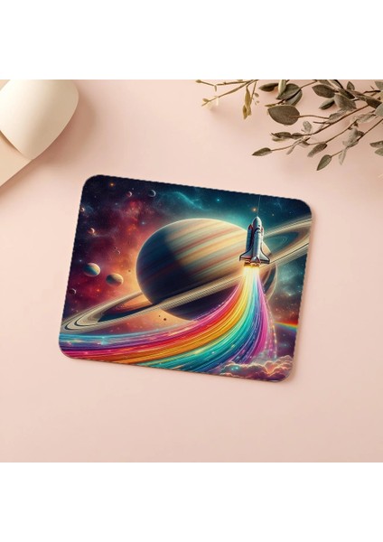 Parlak Gezegen Arka Planlı Mousepad - 19X23 cm 2 mm Dikdörtgen Ithal Baskılı Mouse Pad indirimleri
