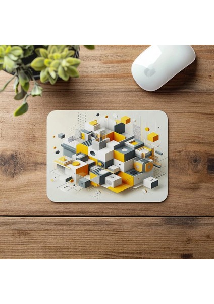 Heksagonal Formda Geometrik Mouse Pad - 19X23 cm 2 mm Dikdörtgen Ithal Baskılı Mouse Pad fırsatları