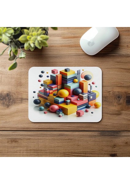 Parlak Yüzeyli Geometrik Şekillerle Mouse Pad - 19X23 cm 2 mm Dikdörtgen Ithal Baskılı Mouse Pad fırsatları